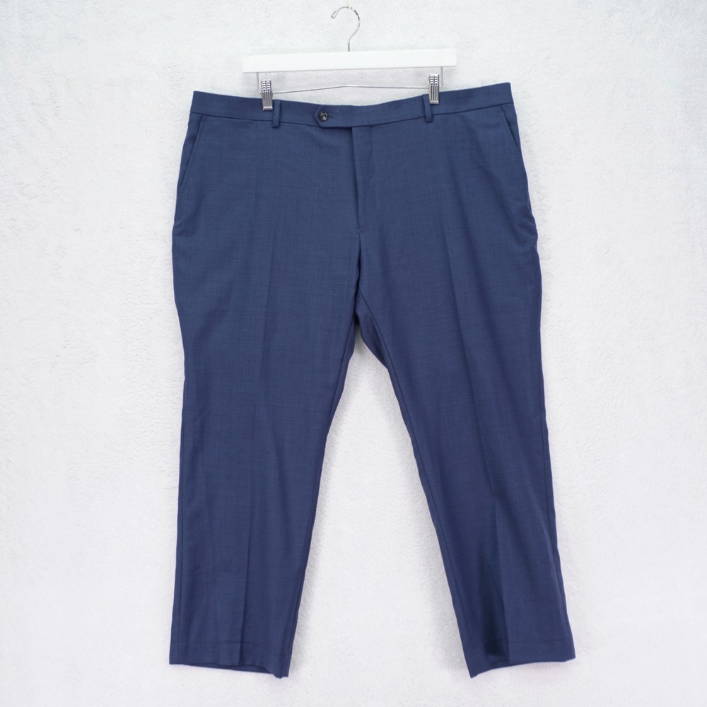 Tommy Hilfiger Wool Blend Dress Pants 42 / 28 Blue Woven Mid Rise Flat Front